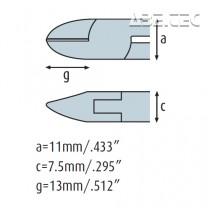 Boční kleště 3211HS22 s drátěným zachytávačem, s fasetou