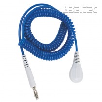 Spirálový uzemňovací kabel Jewel®, 10mm/banánek, 1,8m, modrý, 60261