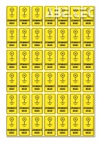 Lepicí štítky - zemnicí bod se symbolem uzemnění, 35x20mm, 35ks/list