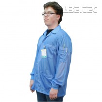 ESD košile s manžetami a límcem, modrá, velikost M, 221421