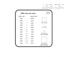 reálné velikosti SMD pouzder čipů