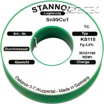 Trubičková pájka Sn99Cu1, KS115  (Ø0,5mm, 100g)
