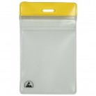 DESCO Europe - ESD visačka na jmenovku, bez klipu, se zipem, 68x107mm, vertikální, 35016