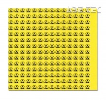 Lepicí štítky - ESD symbol s polokruhem, 12x12mm, 56ks/list