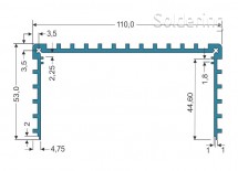Gie-Tec - Hliníkový profil EKG3, krabicový, přírodně eloxovaný, 165 mm
