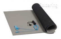 OEM PR - Sada pro ESD pracovní plochu StaticTec Base, 60x120cm, světle šedá, ESD náramek a kabel